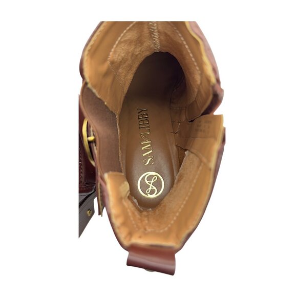 Sam & Libby Natalia Ankle Boots – Chestnut Brown Vegan Leather - Size 10M - Picture 13 of 14